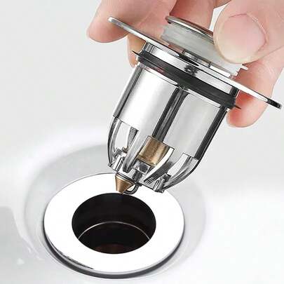 Tampa universal para pia de banheiro com coletor de cabelo, para orifícios de drenagem de 3,2 a 5 cm, tampa de ralo de banheira com núcleo de mola, ralo de pia retrátil, acessórios para banheiro, utensílios de banheiro
