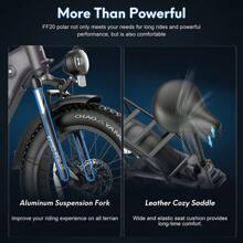 FAFREES FF20 Polar Electric Bike With 48V 500W Motor, Maximum Speed Of 25km/H, Double 10.4Ah Battery, 20*4.0'' Tires, Shimano 7-Speed Transmission. - 灰色 - 查看 9