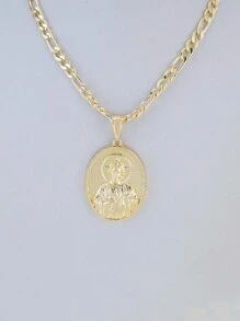 1 件 14k 镀金圣母玛利亚基督吊坠项链圣裘德约瑟夫宗教珠宝 - 金色 - 查看 9