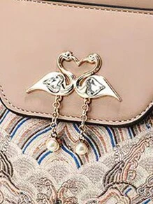 Bolso cuadrado pequeño con solapa de unicolor para mujer, bolso de hombro, bolso cruzado de moda mini, cartera de hombro con hebilla decorativa para mujer, bolso pequeño - Multicolor - Ver 8