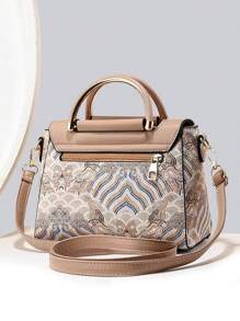 Bolso cuadrado pequeño con solapa de unicolor para mujer, bolso de hombro, bolso cruzado de moda mini, cartera de hombro con hebilla decorativa para mujer, bolso pequeño - Multicolor - Ver 6