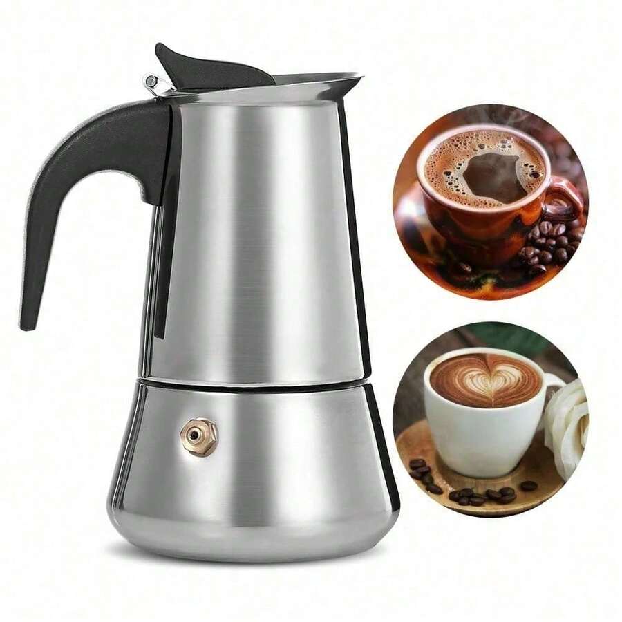 Stainless Steel Moka Coffee Pot Stovetop Espresso Maker Moka Latte