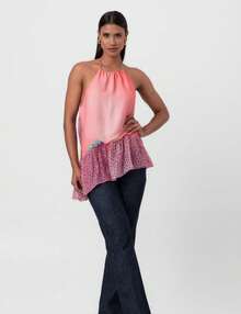 Sweet Tip Gauze Blouse In Tangerine Pequiá - 淺粉色 - 查看 4