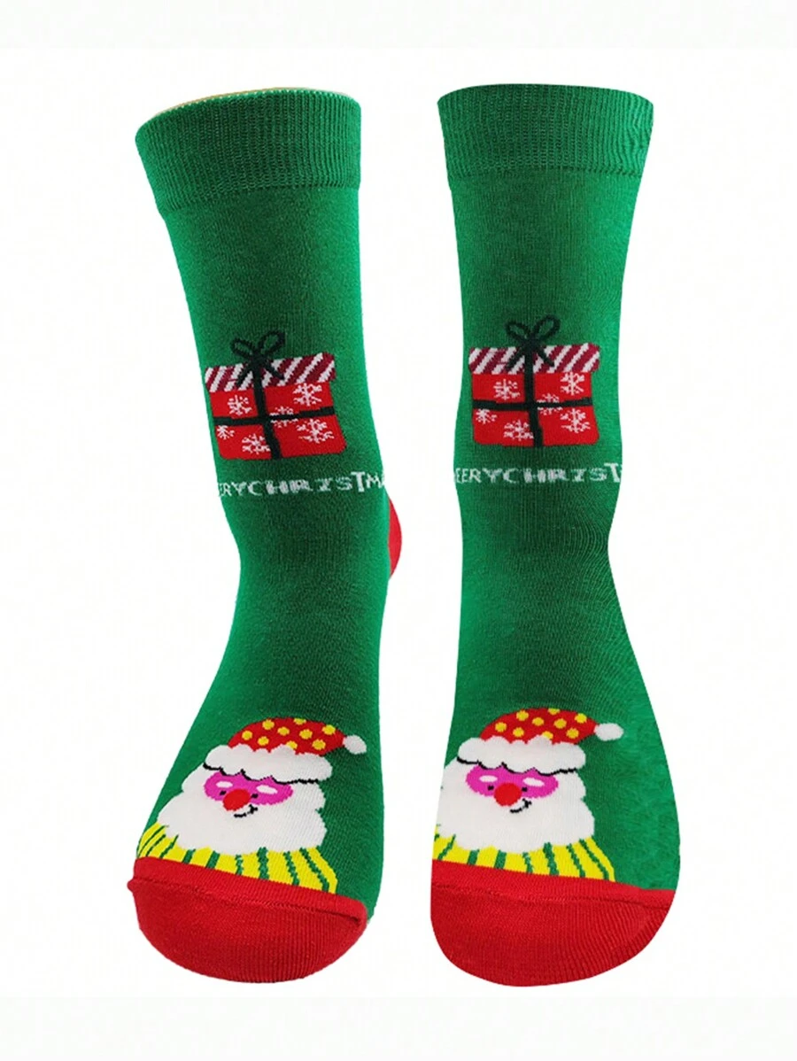 1 Cặp Vớ Mềm Mại Và Thoải Mái Thiết Kế Họa Tiết Giáng Sinh Chất Lượng Cao Cho Cả Nam Và Nữ - Nhiều màu - Xem 1