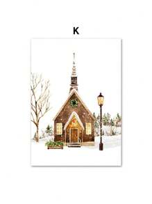 1PC Christmas Gallery Wall Set Nutcracker Winter Deer Snow Truck Posters Of Wall Art Canvas Print Picture Festive Holiday Home Decor No Frame - Multicolor - View 13
