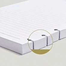 Refil De Folhas Caderno Inteligente A4 Grande 80g Pautado 80 Folhas Compatível Fichário Planner Diário De Discos - Branco - Visão 5
