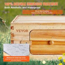 Ultimate  40 Frame Bee Hive Starter Kit - Premium Beeswax Coated Cedar Wood, 2 Deep & 2 Medium Boxes, Langstroth Design With Clear Acrylic Windows - Perfect For Beginners & Pro Beekeepers! - như hình ảnh - Xem 4
