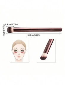 1 Oval Concealer Brush No. 19, Soft Polyester Bristles, Non-Allergenic, Seamless Coverage, Suitable For All Skin Types, With Wooden Handle