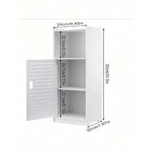 Three-Layer Waterproof Bathroom Cabinet, Floor-Standing Bathroom Storage Unit, Multifunctional Bathroom Furniture Cabinet With Doors, Suitable For Bathroom, Living Room, Corridor, Bedroom. - Black - View 2