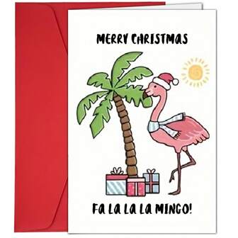 1pc Christmas Greeting Card, Ostriches Celebrate Christmas Theme,Used For Christmas Events And Parties, Suitable For Giving To Family And Friends Perfect Christmas Gifts