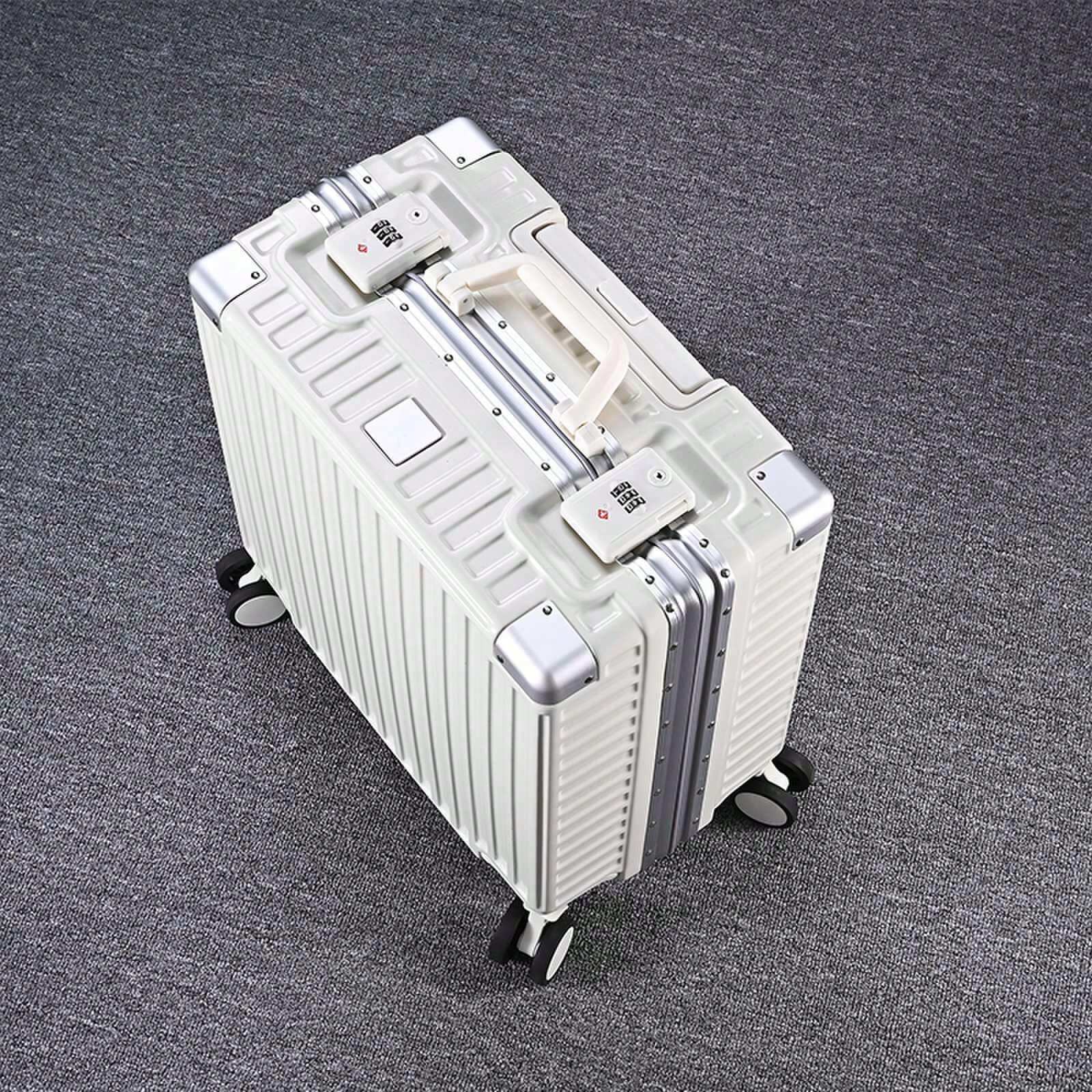 New 18" Aluminum Alloy Frame CarryOn Luggage Suitcase, Spinner Wheels