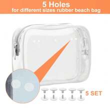 3 Packs Clear  Beach Tote Bag With 2 Pack Insert Hooks Accessories For Bogg Bags Travel Makeup Clean Toiletry Brush Organizer Cosmetic Divider Storage Inner Pouch - 無色 - 查看 6