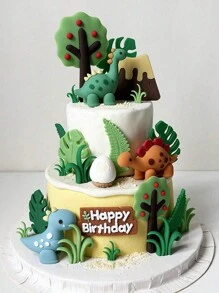 20 pièces Décoration de gâteau d'œufs de dinosaure, feuille de bananier, caissettes à muffins joyeux anniversaire, baby shower, décoration de fête d'anniversaire, décoration de fête de Noël