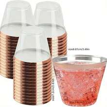 可重复使用且防碎的透明塑料杯 - 酒杯、果汁杯、甜点杯，适合家庭聚会 - 彩色 - 查看 10