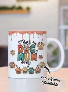 1 pieza Taza personalizada con nombre de mascota, se puede personalizar con nombre de perro o gato, taza de mascota, taza de café personalizada con nombre de mascota, taza personalizada, taza personalizada con nombre de mascota, taza con efecto 3D inflable impresa con perro y gato personalizada, diferentes estilos de tazas, regalo para amantes de mascotas, regalo para dueños de mascotas, adecuado para el Día de San Valentín, Día de la Madre, Día del Padre, cumpleaños o aniversario, regalo de boda, regalo para mamá, papá - Multicolor - Ver 1