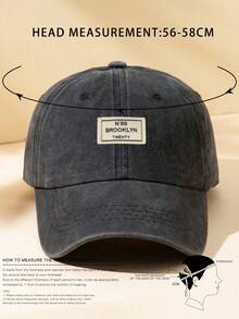 1 Unisex Outdoor Fashionable Adjustable Washable Baseball Cap With Light Gray Cloth Label Street - Black - View 3