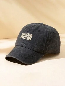 1 Unisex Outdoor Fashionable Adjustable Washable Baseball Cap With Light Gray Cloth Label Street - Black - View 2