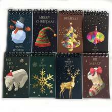 8 件装圣诞线圈记事本，节日纸质日记本，带穿孔页，适合节日礼物和朋友 - 各种季节性设计 - 多色 - 查看 6