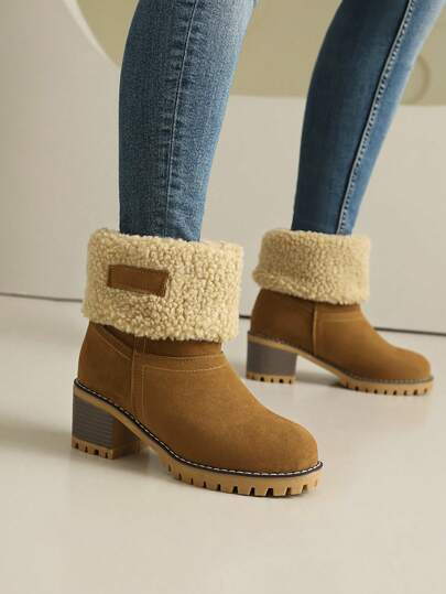 بوت نسائية موضة جديدة للثلج، بوت نسائية مانعة للانزلاق، بوت دافئة وسميكة للنساء، بوت شتوية للسيدات، بوت قصيرة للثلج، بوت موضة للسيدات