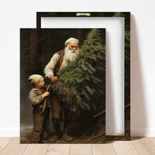 1 Tấm vải canvas trang trí tường hình ông già Noel cổ điển cho phòng khách, phòng ăn, phòng ngủ, phòng tắm, trang trí nhà cửa, món quà Giáng sinh hoàn hảo cho gia đình bạn. - Quà tặng Giáng sinh và năm mới vui vẻ! - Nhiều màu - Xem 9
