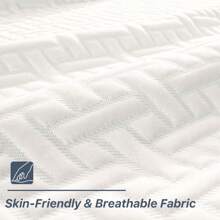 Nalupatio Cooling Memory Foam Mattress Topper Twin Size, Gel-Infused Mattress Pad Cover For Back Pain,Bed Topper With Removable & Washable Bamboo Cover - 白色 - 查看 3