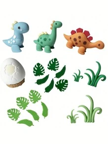 20 pièces Décoration de gâteau d'œufs de dinosaure, feuille de bananier, caissettes à muffins joyeux anniversaire, baby shower, décoration de fête d'anniversaire, décoration de fête de Noël