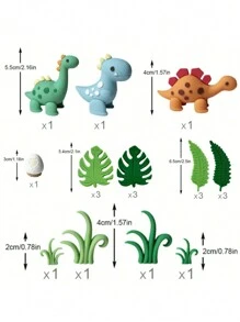 20 pièces Décoration de gâteau d'œufs de dinosaure, feuille de bananier, caissettes à muffins joyeux anniversaire, baby shower, décoration de fête d'anniversaire, décoration de fête de Noël