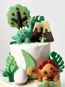 20 pièces Décoration de gâteau d'œufs de dinosaure, feuille de bananier, caissettes à muffins joyeux anniversaire, baby shower, décoration de fête d'anniversaire, décoration de fête de Noël
