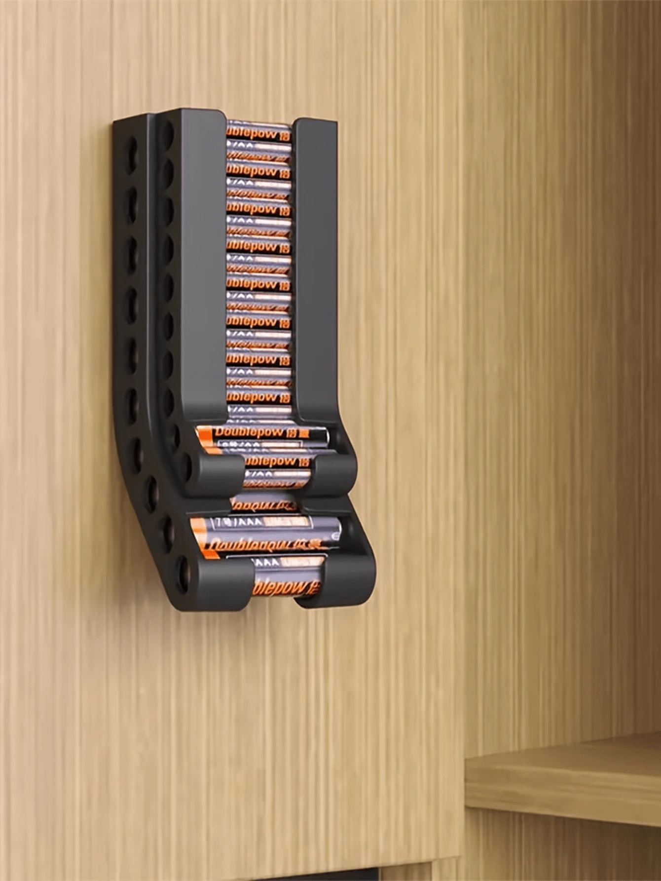 Battery Storage Organizer AA & AAA Combo Small Battery Keeper Wall