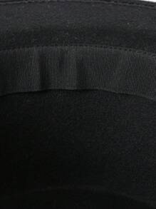 1pc Autumn/Winter British-Style Flat Top Hat, Black, Korean Gentleman's Wool Felt Wide Brim Hat For Women