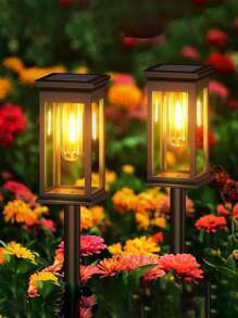 2/4/6件太阳能钨丝灯，户外防水地插草坪灯，防水等级IP65光感应灯，适用于庭院、草坪、走廊、小路、别墅花园、节庆庆典、露台等氛围景观灯太阳能钨丝装饰灯。 - 彩色 - 查看 2