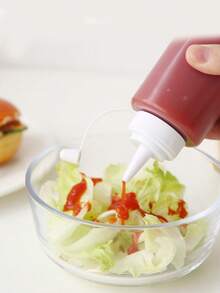 A Pointed Nose Squeeze Sauce Bottle Plastic Household Tomato Sauce Salad Squeeze Bottle Sauce Honey Bottle Seasoning Bottle Bottle Seasoning Bottle - White - View 2