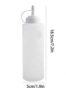 A Pointed Nose Squeeze Sauce Bottle Plastic Household Tomato Sauce Salad Squeeze Bottle Sauce Honey Bottle Seasoning Bottle Bottle Seasoning Bottle - White - View 3