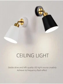 1 件床头阅读灯，可旋转 E27 插座壁灯，现代、简约、金属，适用于客厅、走廊、卧室、楼梯