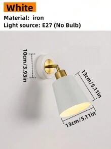 1 件床头阅读灯，可旋转 E27 插座壁灯，现代、简约、金属，适用于客厅、走廊、卧室、楼梯