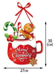 1 件圣诞派对装饰门挂，创意前门装饰，适用于圣诞派对用品和新年装饰、万圣节、万圣节装饰 - 彩色 - 查看 17