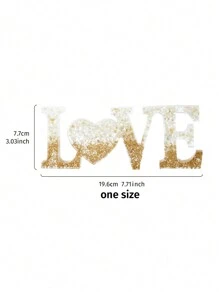 1 pieza Decoración de letra LOVE creativa, artesanía decorativa de diseño moderno hecha de material de resina, adecuada para el hogar, boda, fiesta, decoración del Día de San Valentín