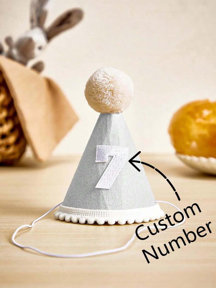 1pc Custom Boys Girls Birthday Number Hat, Personalized Kids Mini Number Hats, Custom Headband Birthday Party Decoration, Custom Adult Anniversary Hats, Personalized Cake Smash Party Hat, Custom Party Supplies, Celebration Decoration, Birthdays, Idea Gift For Valentine's Day, Or Anniversaries, Wedding Gift, Couples Gift, Holiday Gifts Back To School Winter Gift Ideas Boy Girl Valentine's Day