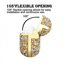 Rhinestone AirPods Pro 2 Protective Case With Ring Buckle, Compatible With Apple AirPods 1st/2nd/3rd Generation Wireless Bluetooth Earphone Case, Bling Crystal Hard Shell Cover For Women - Multicolor - View 11