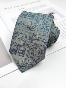 1 件动物印花休闲涤纶领带，轻巧百搭，适合所有季节圣诞节男士领带 - 彩色 - 查看 4