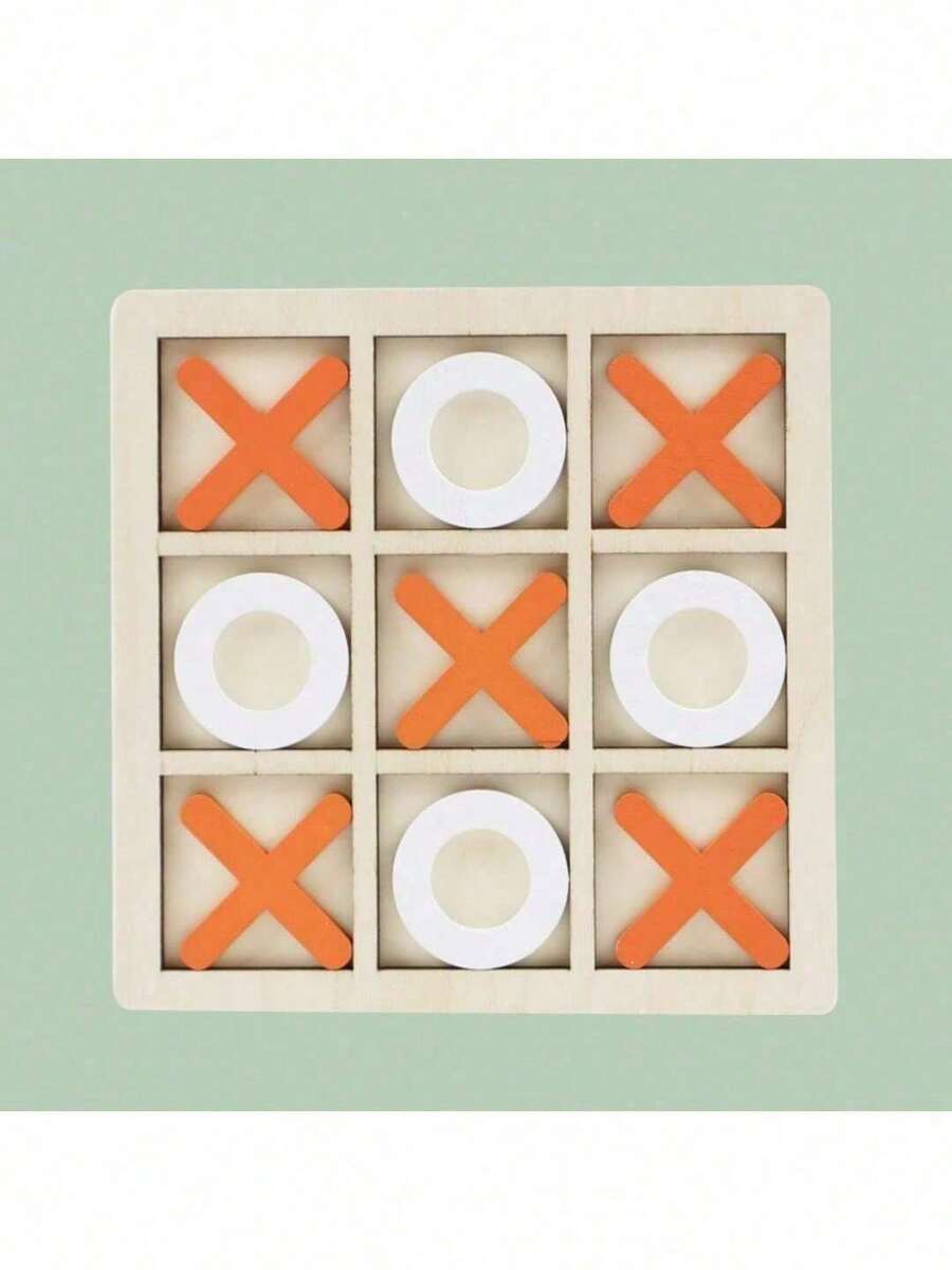 XO Tic Tac Toe Board With Nine Wooden Square Grid - trái cam - Xem 1