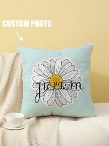 1個個性化定制枕套，婚禮情侶紀念禮物，家居裝飾，情人節、聖誕節、感恩節、新年圖案，寶寶/情侶/家庭照片，單面印刷，不帶內芯。 - 彩色 - 查看 12