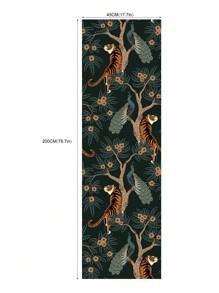 Vinyl Tiger And Peacock Wallpaper, Peel And Stick, Waterproof, Removable, Classic Animal Pattern, Self-Adhesive Wall Decor, Straight Stripes, Home Mural - 17.7 Inches X 78.7 Inches / 118.1 Inches - Multicolor - View 14