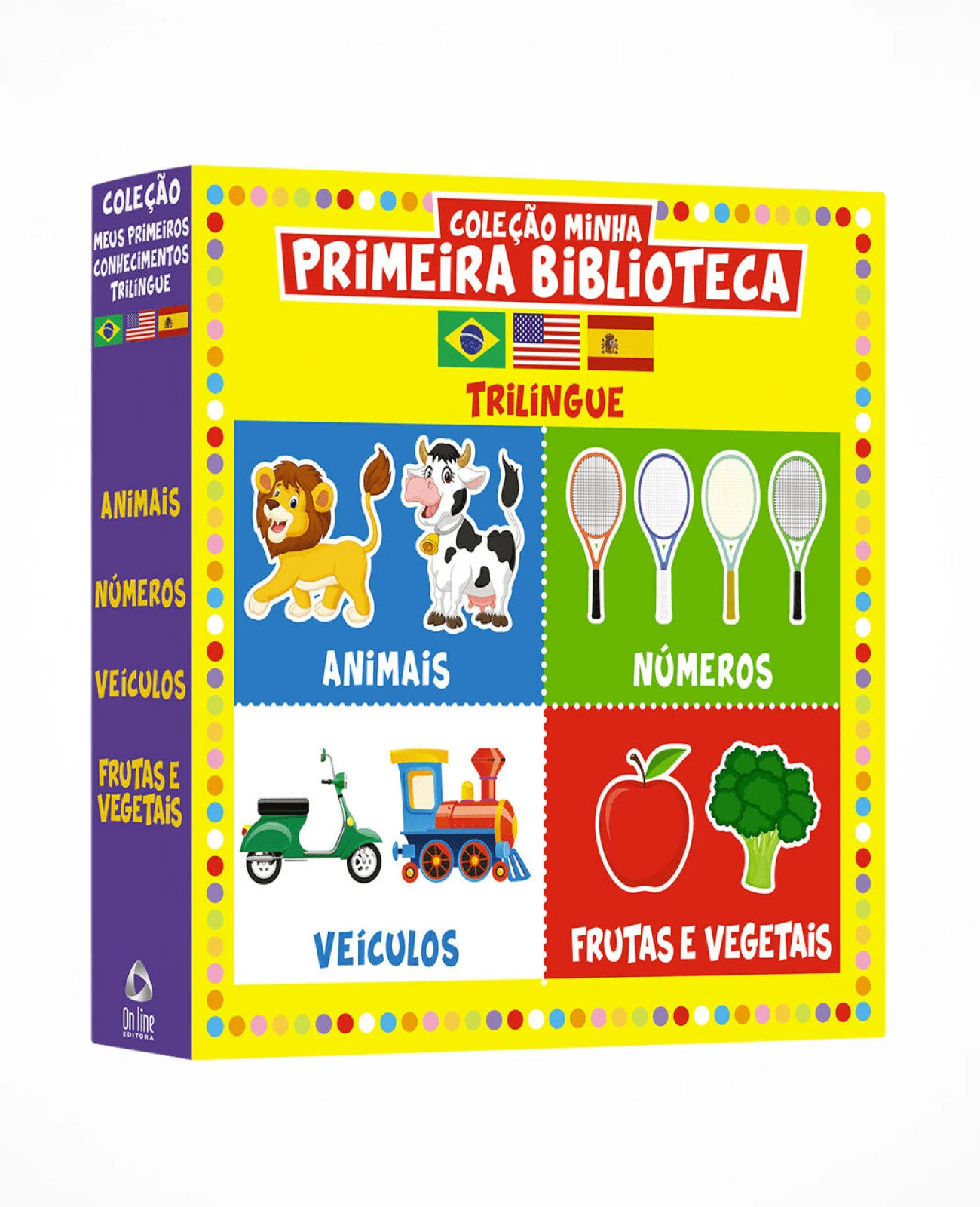 Coleção Minha Primeira Biblioteca Trilíngue - Box com 4 Livros - Multicolorido - Visão 1