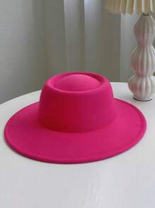 1 件女式波西米亚风格优雅可爱休闲纯色新款仿羊毛帽，百搭法式复古宽边圆顶毡帽，适合日常外出和表演 - 彩色 - 查看 11