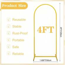 Boog Achtergrond Stand Ballon Boog Stand Stabiel Metaal Goud Bruiloft Boog Frame Voor Ceremonie Verjaardagsfeest Bruidsdouche Banket Decoratie Valentijnsdag, Kerstmis