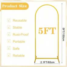 Boog Achtergrond Stand Ballon Boog Stand Stabiel Metaal Goud Bruiloft Boog Frame Voor Ceremonie Verjaardagsfeest Bruidsdouche Banket Decoratie Valentijnsdag, Kerstmis