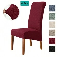 Pokrowce na krzesła do jadalni Zestaw 4 pokrowców na krzesła Pokrowce na krzesła do jadalni Elastyczne pokrowce na krzesła kuchenne Parsons, beżowe, XL Pokrowce na krzesła do jadalni Elastyczne pokrowce na krzesła z wysokim oparciem z żakardu do salonu Kuchnia Możliwość prania w pralce