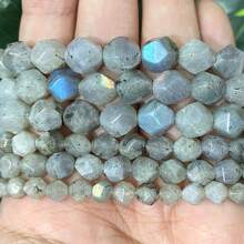 天然宝石刻面绿松石虎眼石碧玉石英玛瑙散珠隔珠适用于珠宝制作 14 英寸 6/8/10 毫米 - 天然石刻面鑽石型 - 查看 20