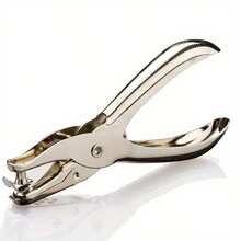 1 cái 6mm lỗ đơn kim loại đục lỗ - Khả năng đục lỗ 8 tờ, Độ sâu đục lỗ 16mm - Bạc - Xem 8